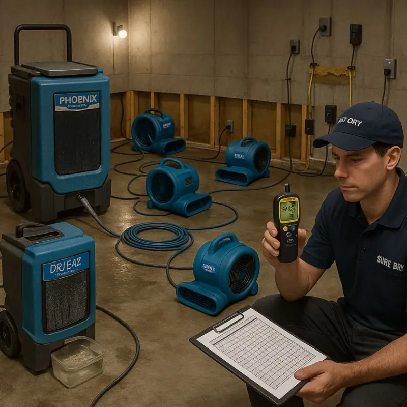 Structural Drying and Dehumidification process in Lacoochee, FL